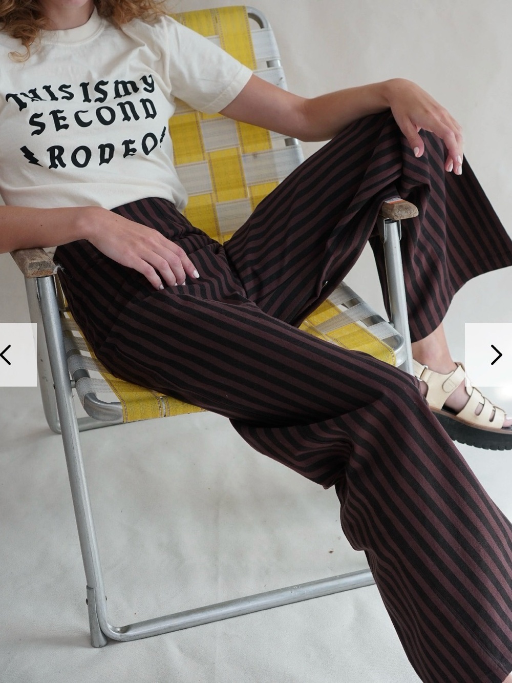 Proche Coca Striped Wide Leg Pants